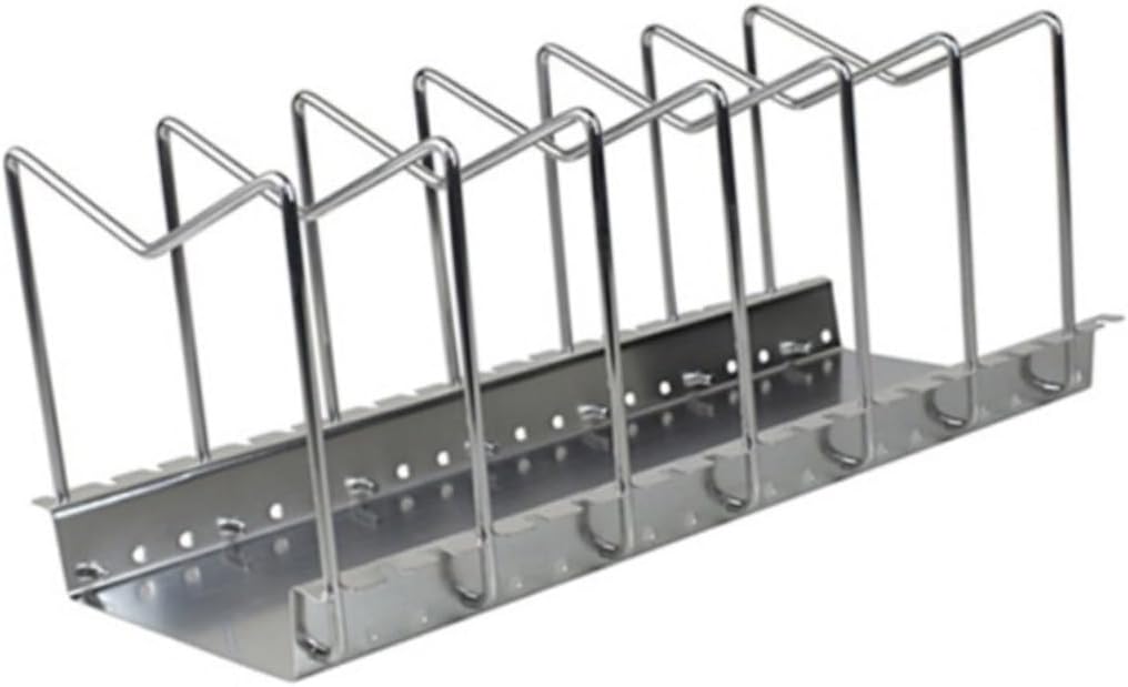 Stainless Steel Pot Lid Rack Organizer 6 Compartments Adjustable Pan Holder for Kitchen Storage for Cutting Boards and Lids H-002