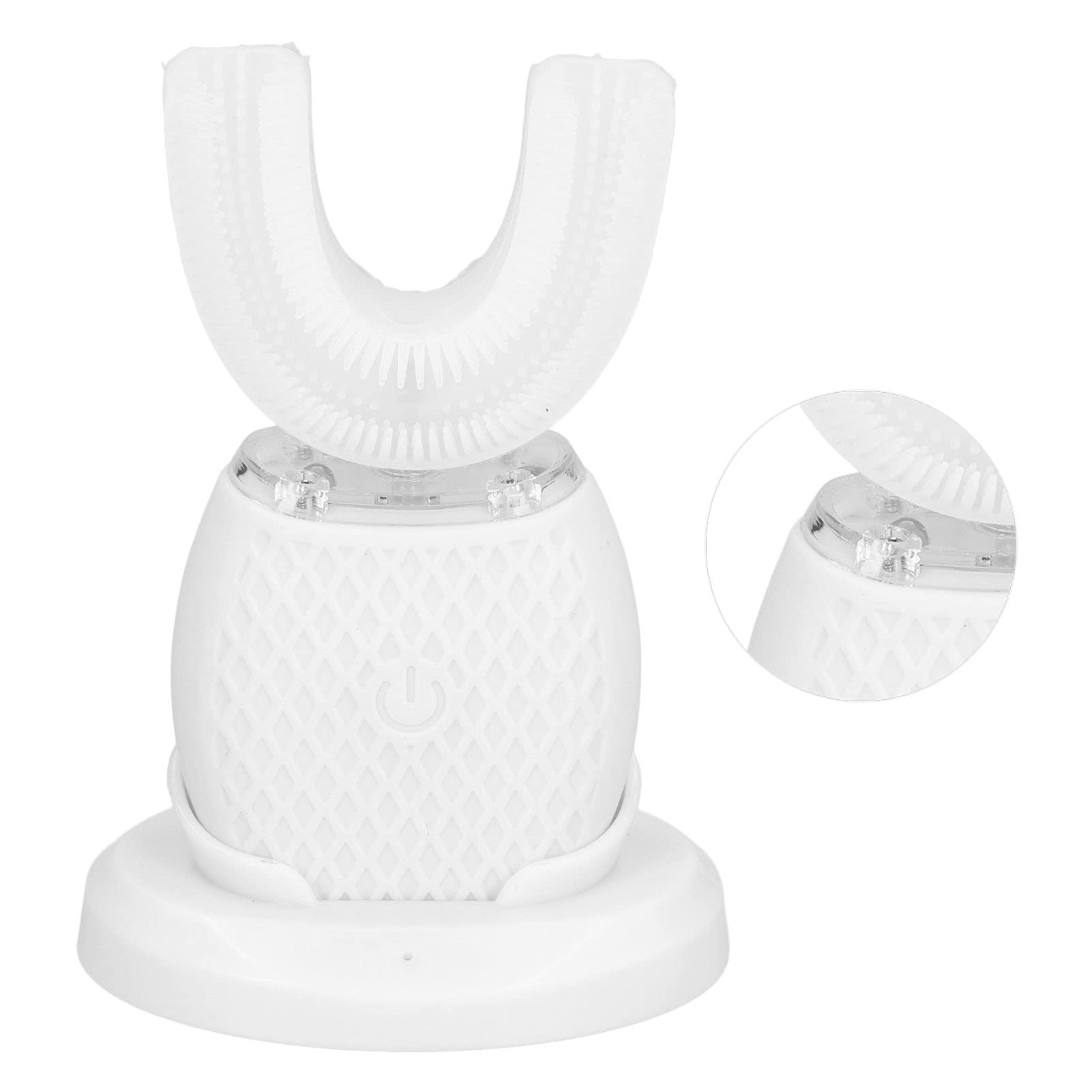 Cepillo de Dientes Automático Ultrasónico que Blanquea el Cepillo de Dientes Eléctrico en Forma de U de 360 ​​° para Blanquear los Dientes(blanco)