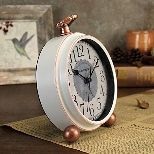 Justup Silent Table Clock ,5.2 In Retro Vintage Non-Ticking Desk Table Clock Small Decorative Alarm Clock Battery Operated With Large Numerals And Hd Glass For Kids Sensors Indoor Decor(Arabic) #TOP3