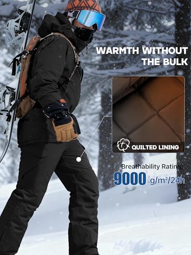Pantalones impermeables con aislamiento para nieve FREE SOLDIER hombre negro XXXL 2