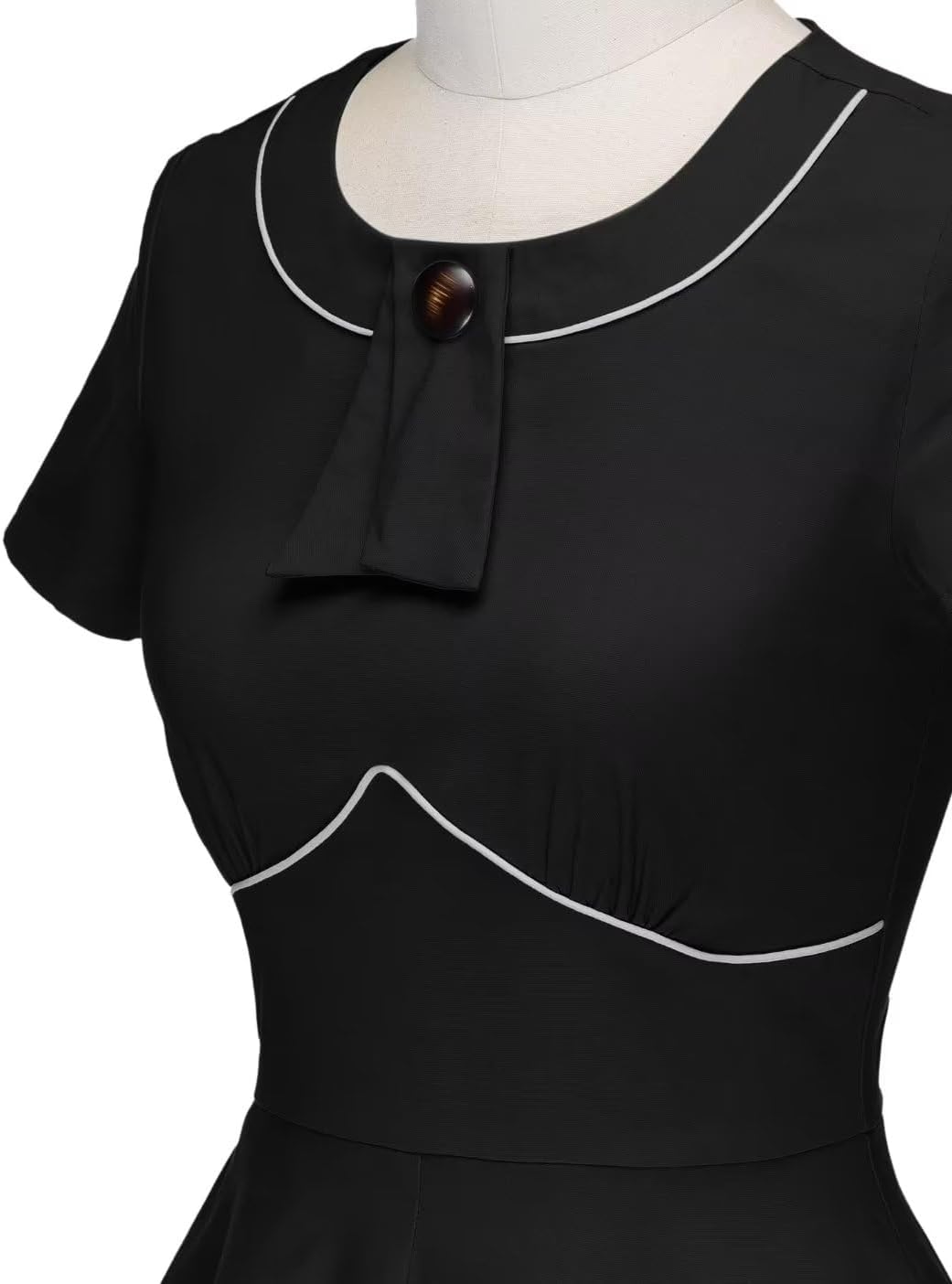 GownTown Women's 1950s Vintage Dress Dot Plaid Swing Cocktail Dresses with Pockets - Image 2