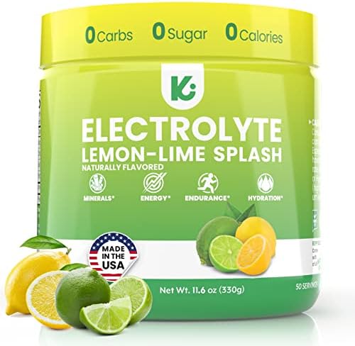 Keppi Electrolytes Powder - 50 Serves No Sugar Or Carbs Electrolyte Powder Mixes Easily. Lemon Lime Hydration Powder. Sugar Free Electrolytes, Electrolytes Powder No Sugar, Keto Electrolytes.