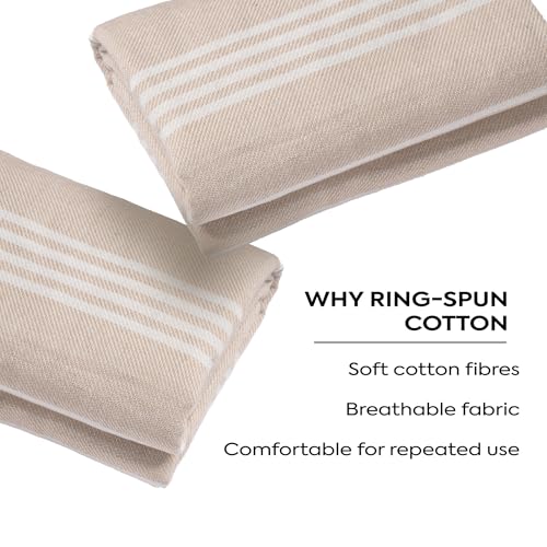 Image of HABER Bath Towel Cotton, Ultra Soft & Highly Absorbent, Quick Dry Lightweight Luxury Towel for Bathroom, Spa & Travel-Beige (Pack of 1, Large Size 76x 152cm, Summer Friendly, Fast Drying)