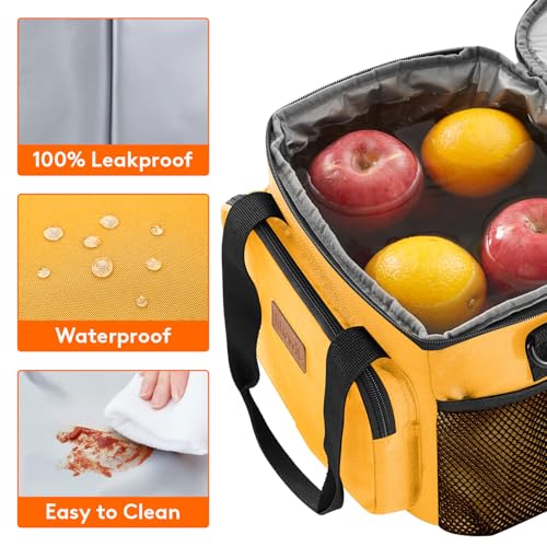 Image of Lifewit Medium Lunch Bag, Insulated Lunch Box, Soft Cooler Cooling Tote for Adult Men Women, Orange 12-Can (9L)
