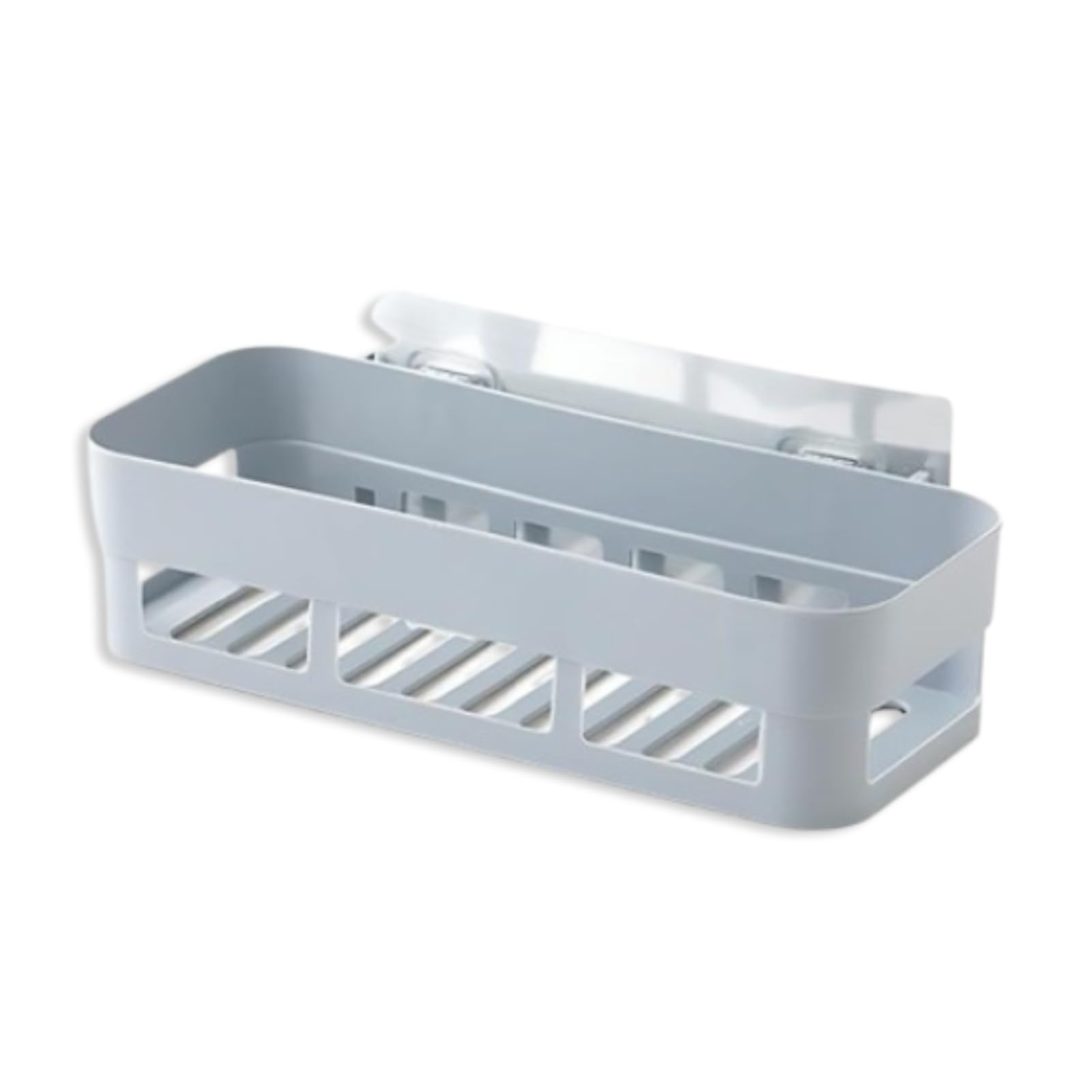 Shower Organizer Baskets Wall Mounted Plastic Shower Caddy Adhesive Shower Basket Storage Shelf Organizer for Home Bathroom Gray