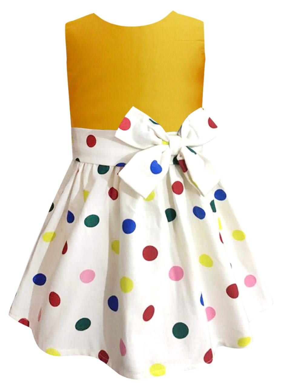 A.T.U.N. (ALL THINGS UBER NICE)Girl's Skater Knee Length Cotton Striped Sleeveless Double Bow Dress for Party and Special Occasions