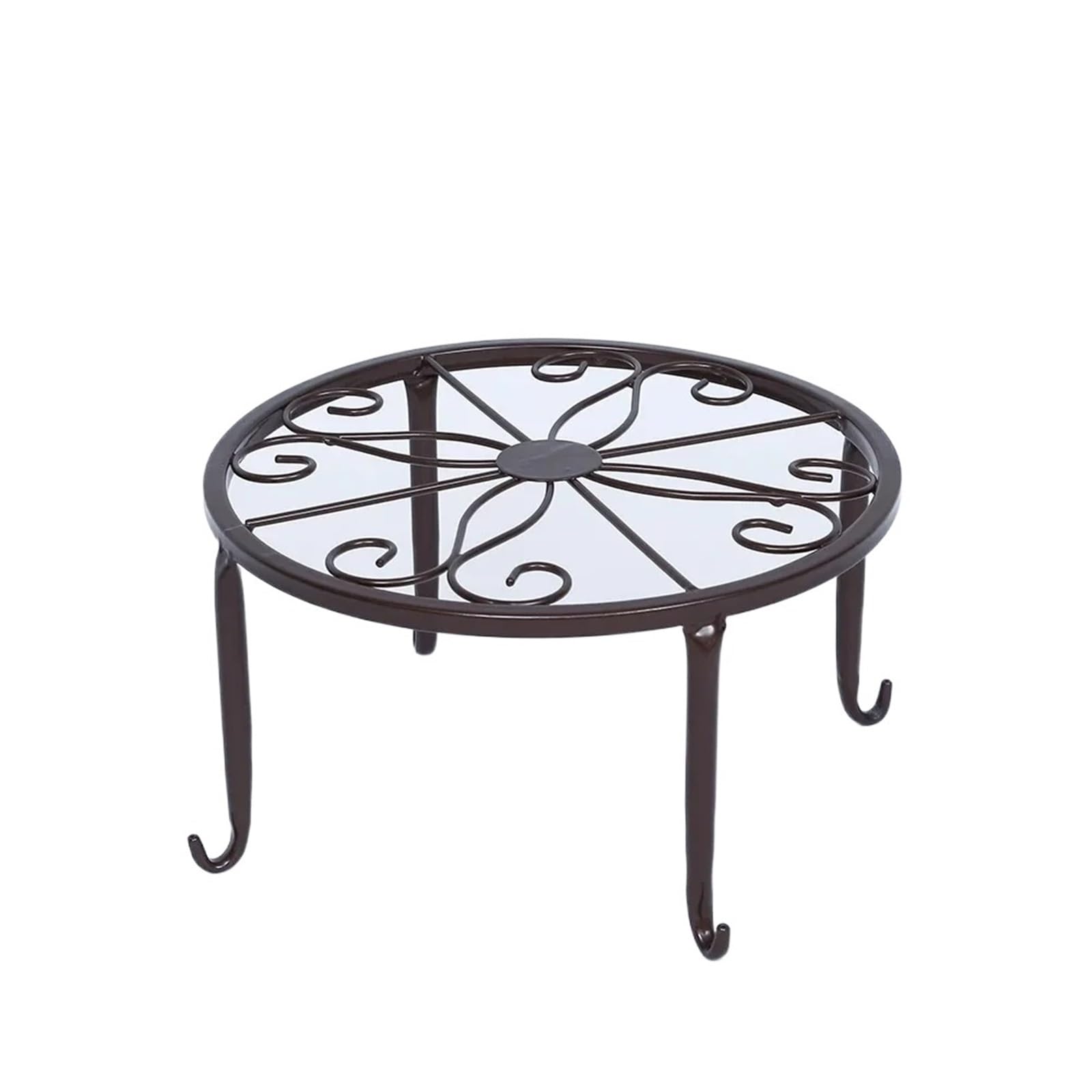 GHHZML Plant Riser Standing Flower Pot Shelf Display Stand Retro Wrought Iron Potted Plant Garden Balcony Home Decoration(Bronze)