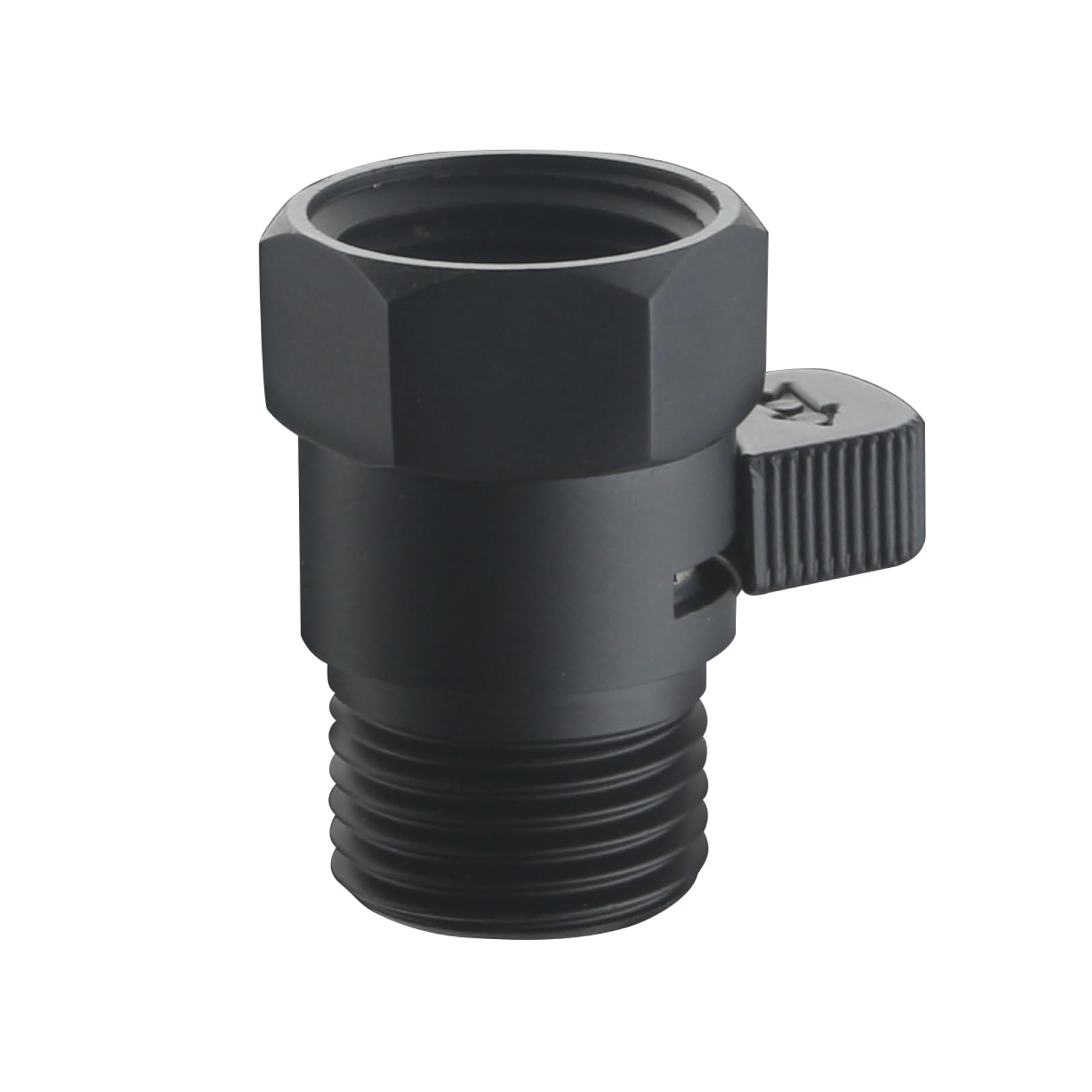 AMeoMerk Shower Flow Control Valve, Shower Head Shut Off Valve Solid Brass Flow Pressure Regulator for Hand Shower G1/2, Matte Black