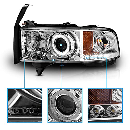 image for AmeriLite for 1994-2001 Dodge Ram 1500 2500 3500 Pickup Dual LED Halos