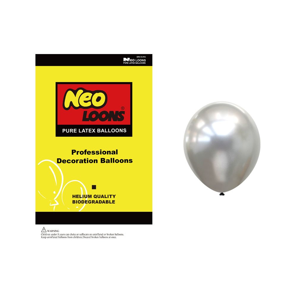 Neo LOONS5 Inch Pearl Silver Color Natural Latex Balloons for Party Decoration 100 Pcs/lot