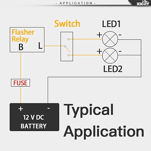 Miniatura 5 de Relé electrónico intermitente LED de velocidad ajustable de 12 V de 2 pines para señal de giro de motocicleta, reemplazo directo, relé universal de