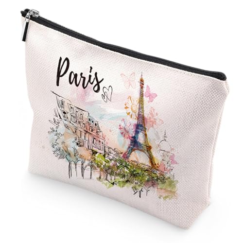 Paris Souvenirs Travel Essentials - Eiffel Tower Paris Souvenirs from France, Paris Gifts for Women Small Cosmetic Bag for Purse, Paris Travel Must Haves Small Makeup Bag Gifts for Girls2