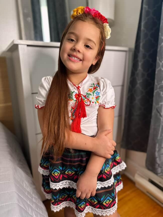 Image of HIHA Toddler Little Girls Mexican Embroidered Skirts Outfit