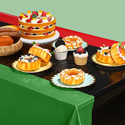 Tatuo 3 Pieces Juneteenth Table Clothes Black History Month Table Cloth Tri Colored Plastic Tablecloth Disposable African Table Cover Red Black And Green Party Dining Kitchen Decoration Supplies #TOP4
