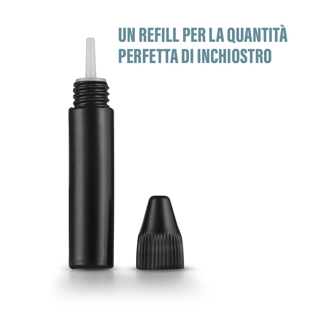 Inchiostro Di Ricarica Per Timbri A Rullo - Nero, 5ml - Impermeabile E Anti-Sbiadimento - Per Protezione Dati - Foto 11