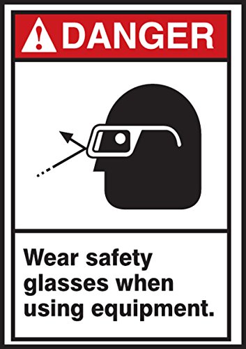 Marquage danger WEAR Safety Glasses pour éviter les risques de débris