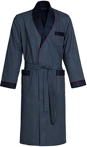 Heren ochtendjas Revise Guido RE-504 / Elegant / 100% katoen, Donkerblauw met stippen, 5XL