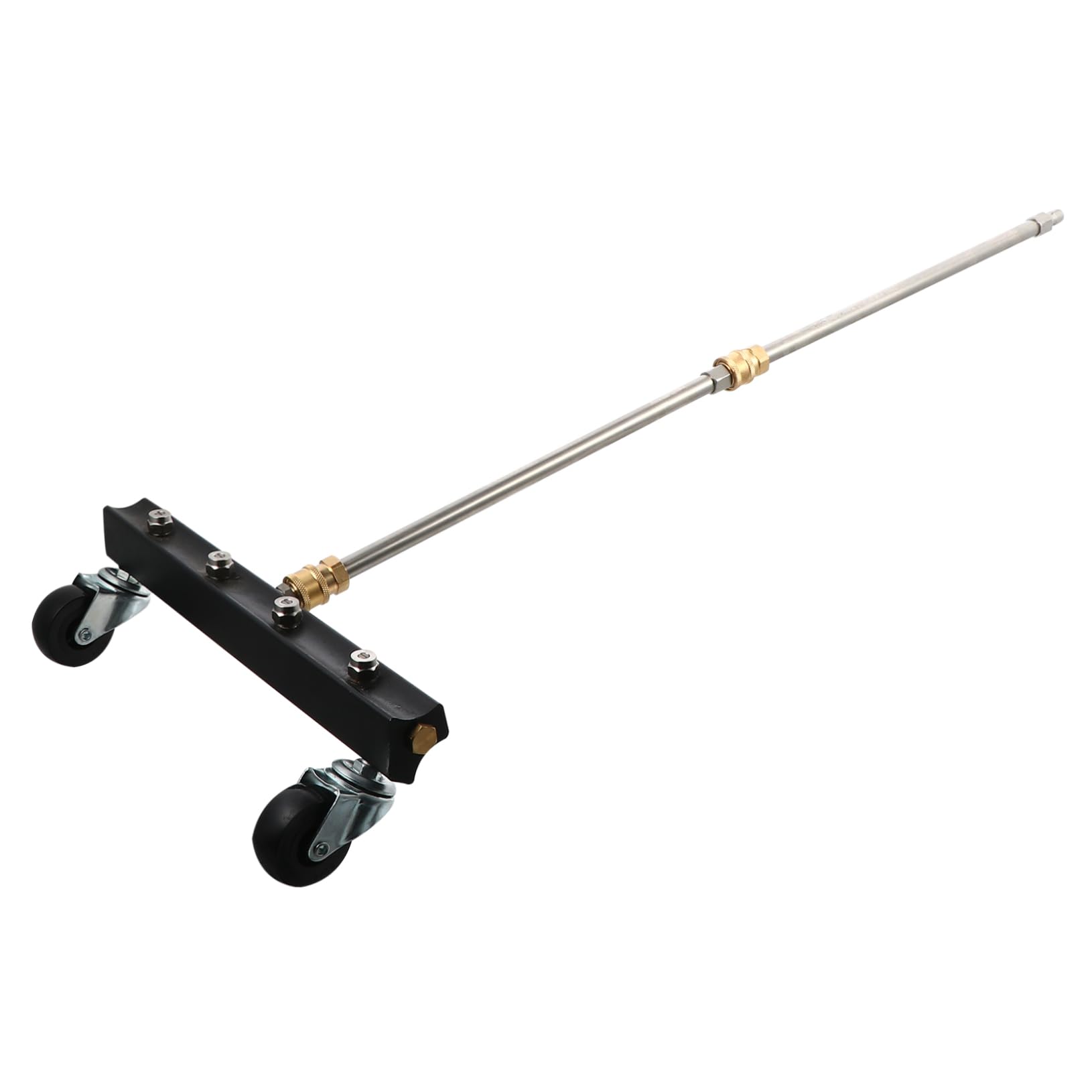 Hemobllo Cepillo para Hidrolavadora de Chasis Liberación Rápida 1/4 | Acero Inoxidable y Latón, Negro, Limpieza de Suelo y Bastidor de Coche, Remolque y Vehículo Comercial