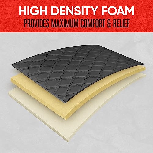 Image of Motor Trend Car Seat Cushion, 2 Pack - Diamond Stitched Faux Leather Seat Covers for Cars Trucks SUV, Black Padded Car Seat Covers with Storage Pockets, Premium Automotive Seat Covers for Front Seats