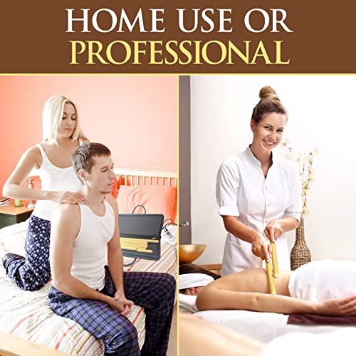 Bamboo Massage Sticks Warmer Set - Portable Electric Professional Massager Heating Therapy Kit W/ Digital Temperature Controller, Heating Bag, 8 Bamboo Massage Sticks,Black,Pslmsgbmb22 #TOP6