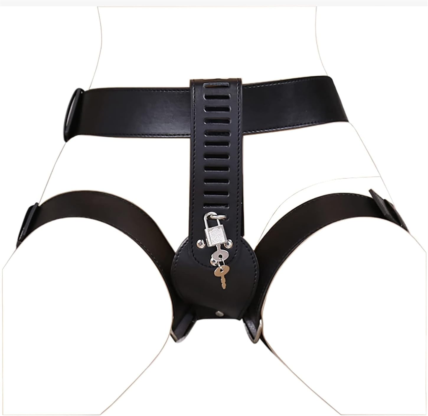 Cintura Multifunzionale in Pelle Nera, Attrezzatura Per Il Fitness, Chiave E Lucchetto Aggiuntivi, Regalo Originale - K14