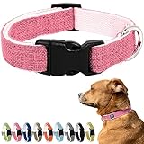 Pawsitive Hypoallergenic Collar - Soft Organic Collar for Sensitive Skin, Great for Large Dogs (X-Large, Pink)