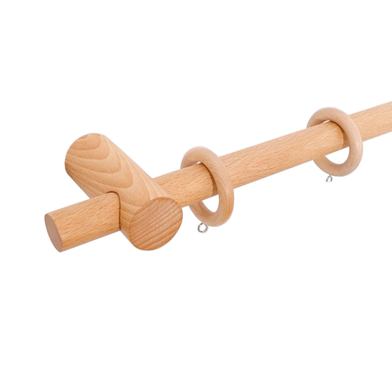 YUNHEST Barra Extensible For Cortinas De 100 A 320 Cm, De Madera Maciza De 25 Mm, con Acabado Veteado, Color Madera Natural.(100cm(39.4in))