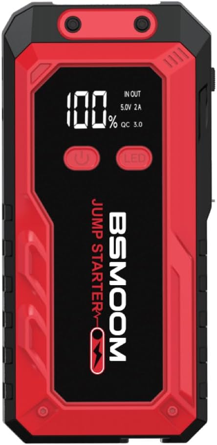 Arrancador de batería de coche portátil, batería de pico de 7000 A (para todo gas o hasta 10 L diesel), paquete de energía portátil de refuerzo,