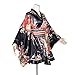 HongH Kimono Bathrobe Costume Japanese Traditional Yukata Cosplay Women's Sexy Sakura Pattern (Black), Large