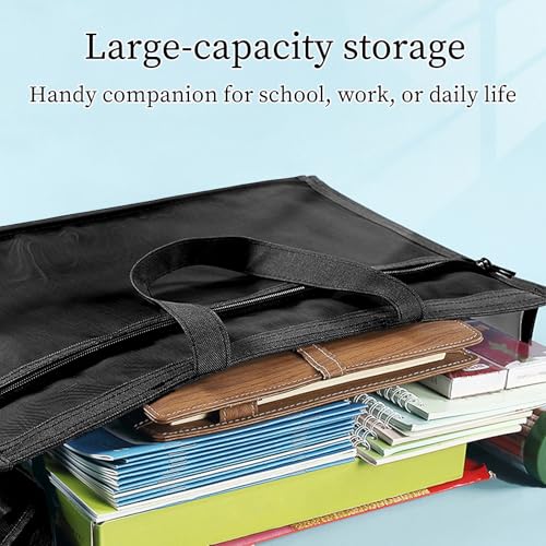Image of OhMill Large Art Portfolio Case 18 x 12 Inch Portfolio Bag Nylon Mesh Art Bags Artwork Storage Case with Handle and Zipper