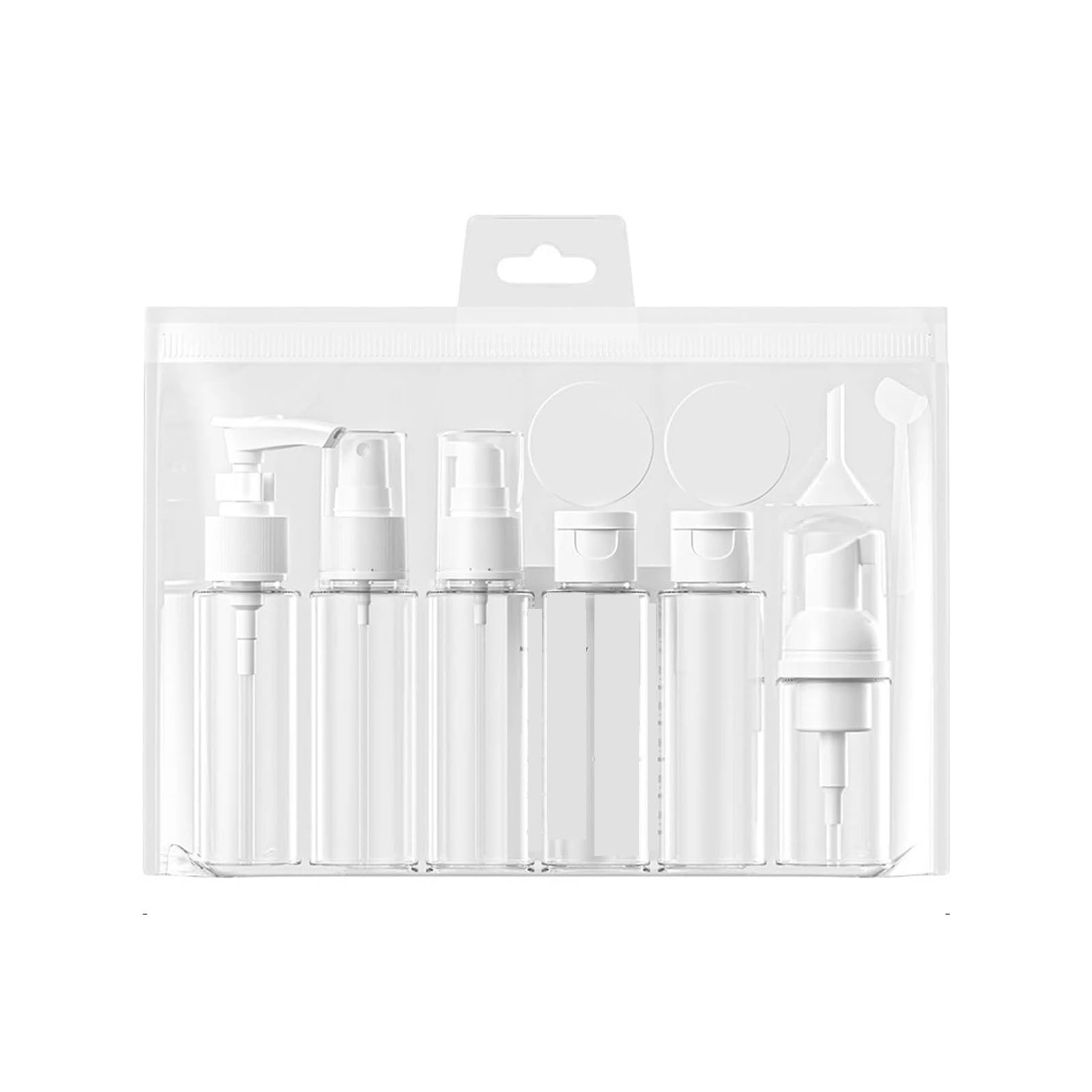 XIEHYA 11pcs/Set Travel Botttle Set 60ml Refillable Bottle Soft Plastic Lotion Shampoo Container Squeeze Tube Empty For Toiletries(WHITE)