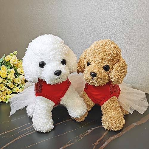 Wolyepor Puppy Princess Sequined Bow Dog Dress For Birthday Party (Large, Red) #TOP5