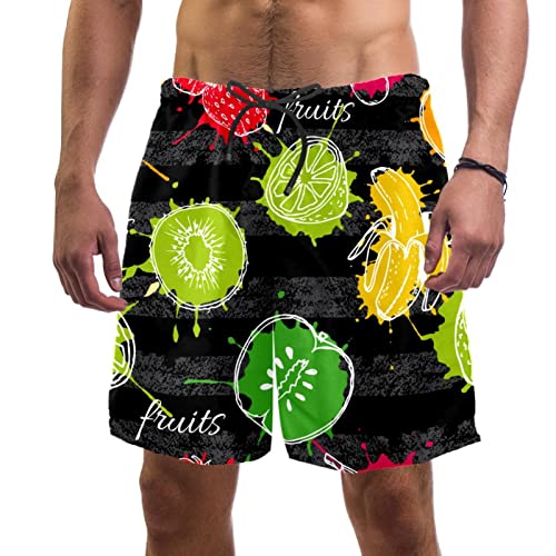 Maillots de bain homme fraise : short de plage léger pour l'été