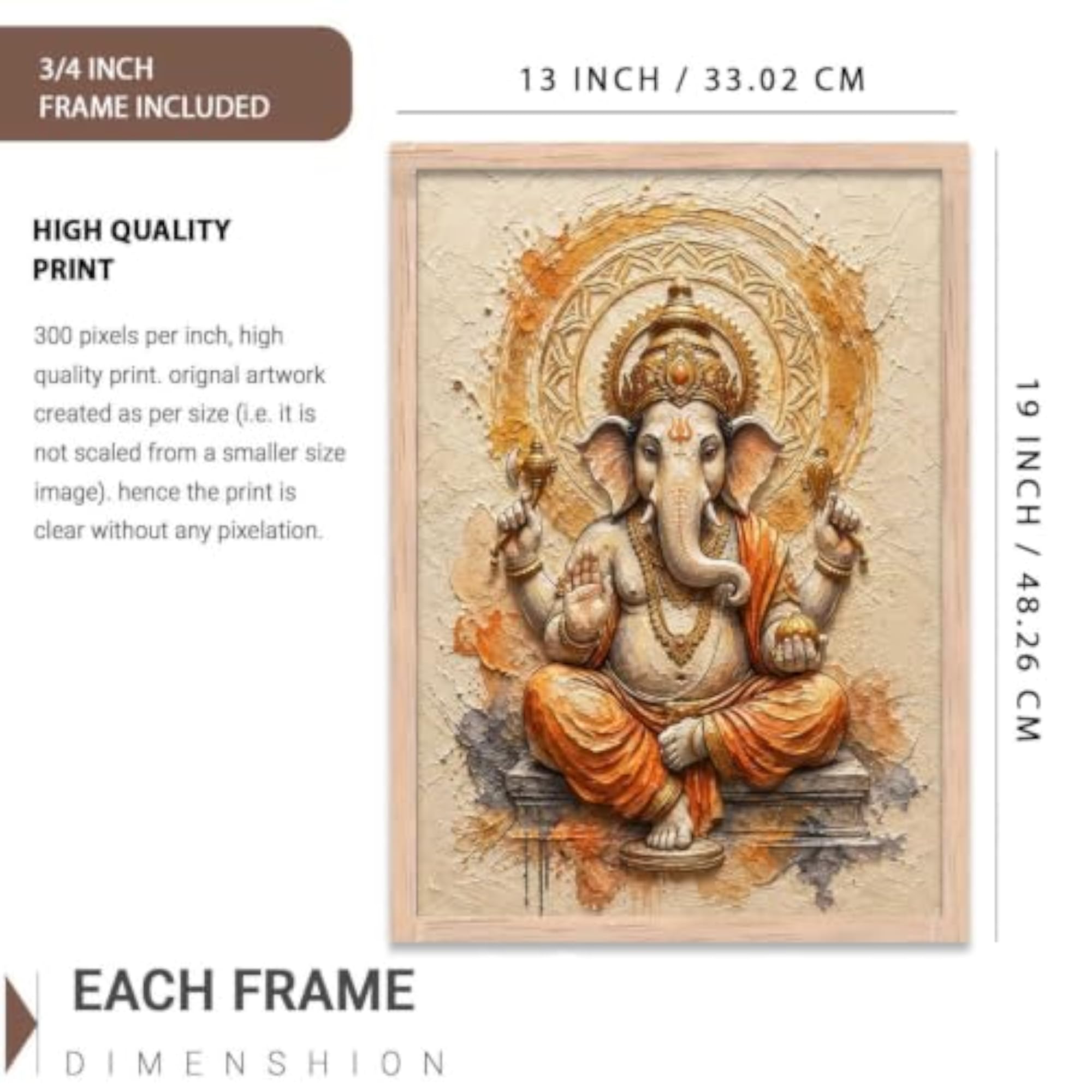 Hindu God Wall Decor Framed Wall Art, Spiritual Painting