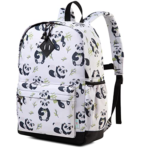 VASCHY Sac à Dos Enfant, Sac à Dos d'école Maternelle pour Garçons et Filles Léger Préscolaire Cartable avec Sangle de Poitrine et Poches Latérales pour Enfants 4-6 Ans（Panda）