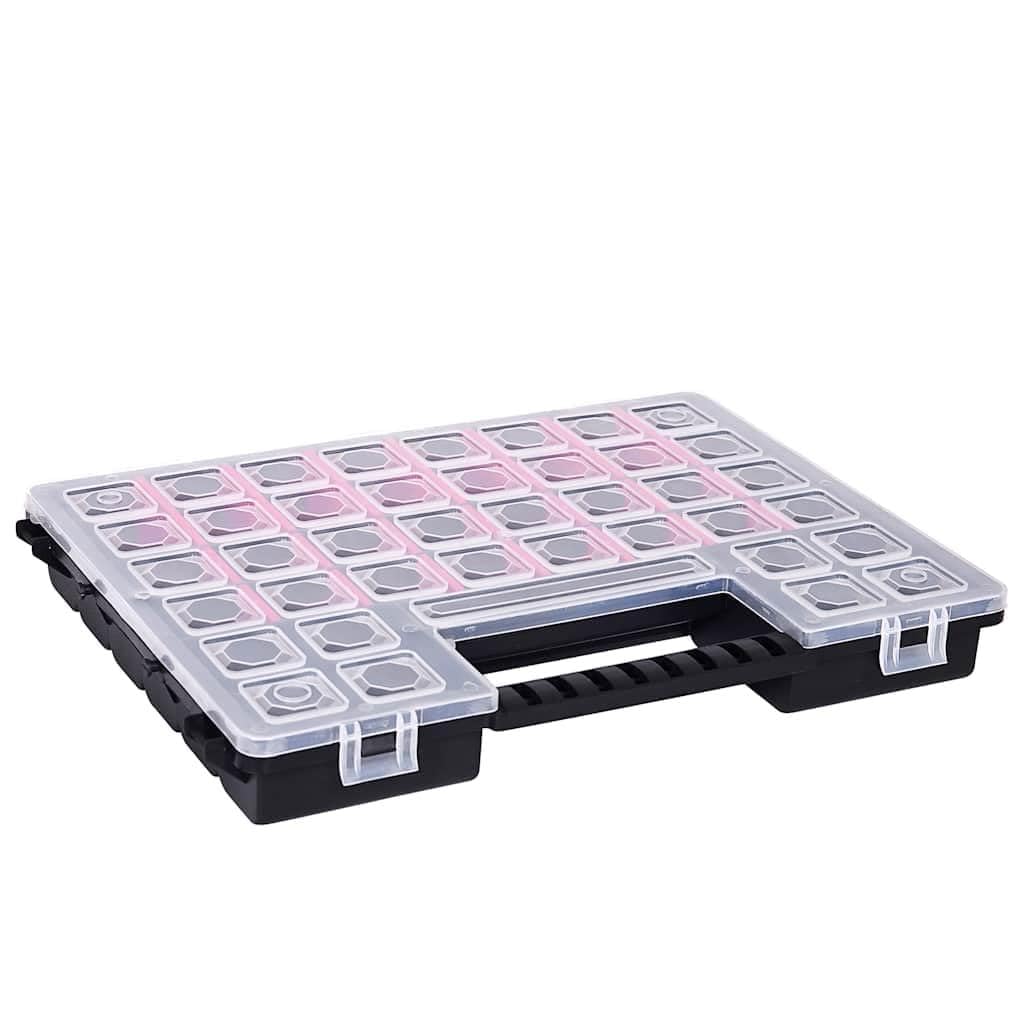 Juego de 5 cajas de herramientas de polipropileno con divisores ajustables, 385 x 283 x 50 mm, para compartimento de piezas pequeñas, sistema de organización, tornillos, tuercas, clavos