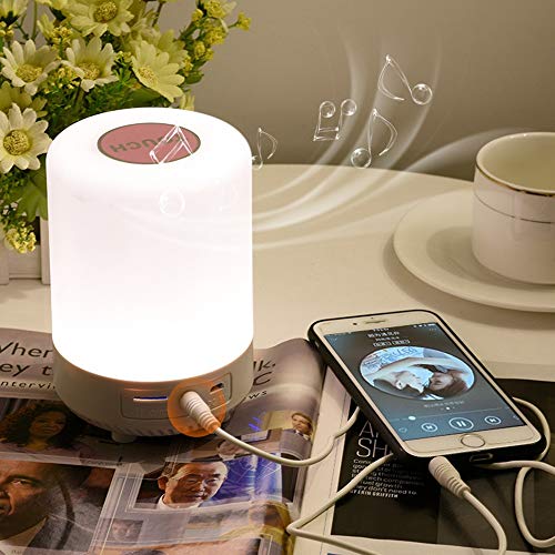 TYXWZL Creative Unique Night Light Smart Cordless Bluetooth Speaker LED Night Light Stepless Dimming Kids, Adults Night Light,Blackcover
