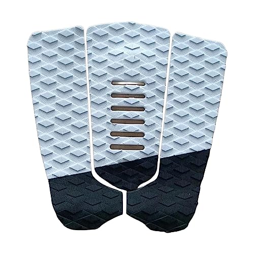 UGPLM 3X Surfboard Traction Pad, Deck Grip Mat Anti Slip Surf EVA Water Sports Decks Pad Tail Pad for Kayak, Boat, Kiteboard, Skimboard, Surfing, Black White 31x30cm