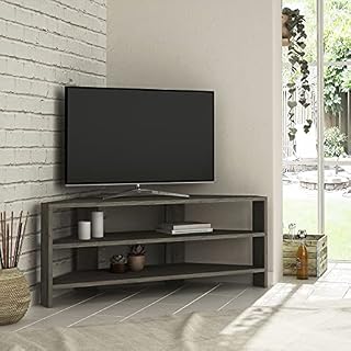 HOCUS PICUS Corner TV Unit with 2 Shelf for Living Room, Office ext. Multi Colour Option for Decorations by Hocuspicus (Dark Coffee)