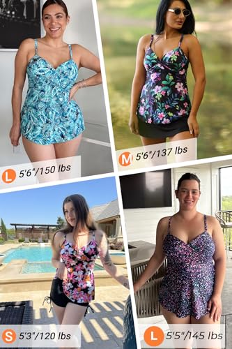 Image of Aqua Eve Women's Underwire Tankini Swimsuit - Twist V Neck Flowy Bathing Suit Top Only, No Bottom