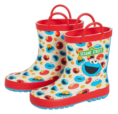Bottes en caoutchouc enfants Sesame Street avec poignées Elmo Cookie Monster