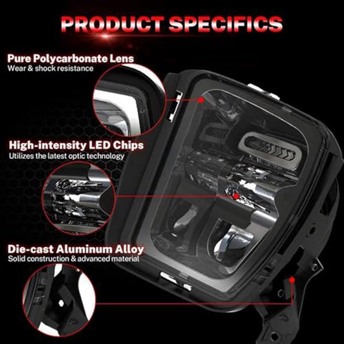 Feux de brouillard LED Ram 1500 2014 2015 2016 noir driving bumper - 2