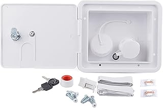 TOTMOX White Gravity City Water Inlet Fill Dish Hatch Lock RV Trailer Sale Gravity Plastic City Water Tank Inlet Hatch Camper Trailer RV Lock Door Gravity Plastic City Water Tank Inlet Hatch