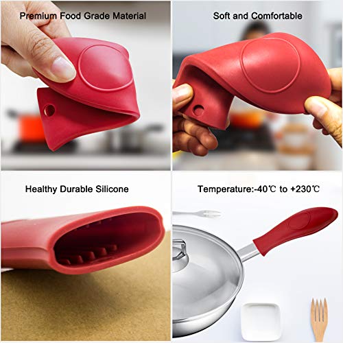 Nonley Silicone Hot Handle Holder, 8 Pack Pot Holders Cover Rubber Heat Resistant Potholder Silicone Pot Handle Sleeve for Cast Iron Skillets Aluminum Cookware Metal Frying Pans Handles
