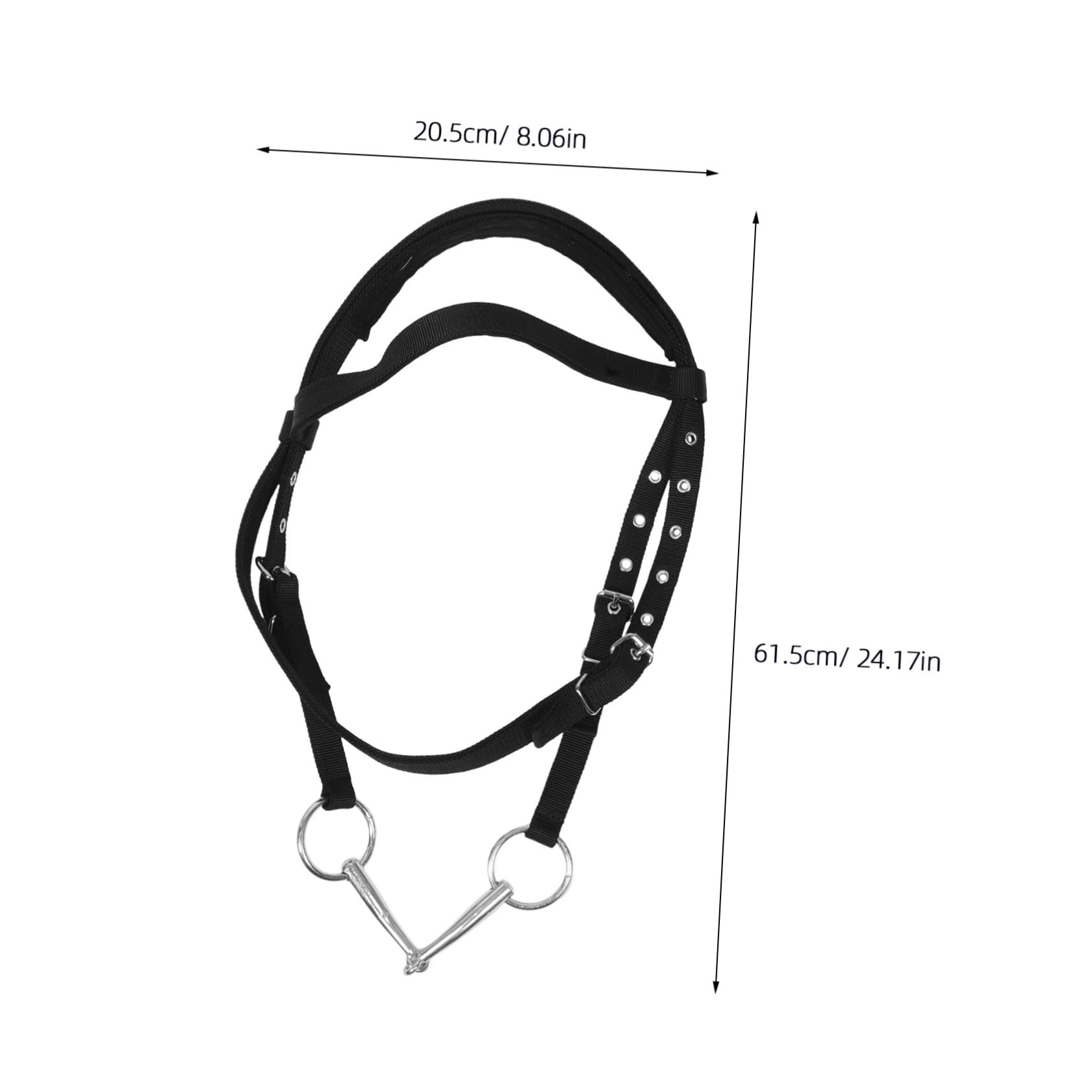 Cavezza per Cavalli in Nylon Nero Ergonomica e Confortevole, Regolabile per Piccoli e Giovani Cavalli, per attività di Equitazione e Addestramento