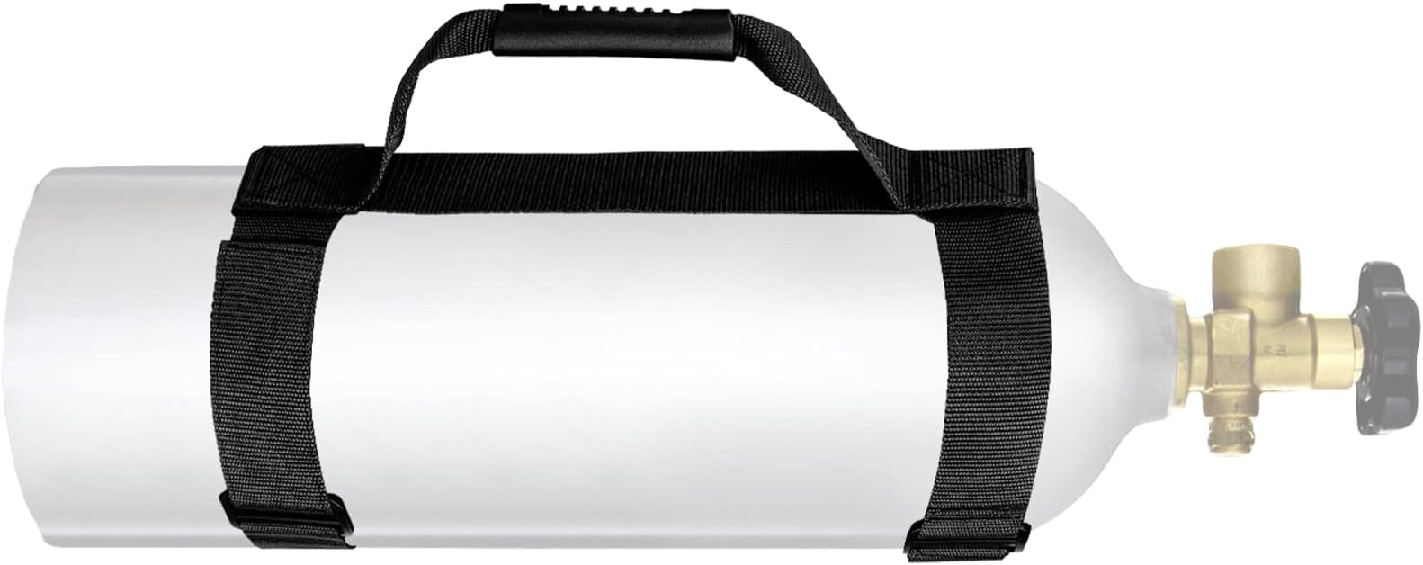 Dive Tank Carrier, Heavy Duty Webbing Scuba Air Tank Band Adjustable Cylinder Holder Carrying Strap with Comfort Handle (Black)