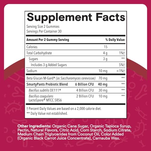 SmartyPants Adult 6 Billion CFU Probiotic & Prebiotic Gummies, 60 Ct - image 3
