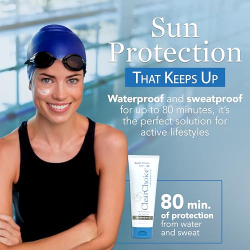 Clear Choice Sport Shield SPF 45 – Face Sunscreen & Light Moisturizer, Waterproof & Sweatproof, Non-Comedogenic, Mineral Oil & PABA Free, Ideal for Rosacea, All Skin Types, 4oz - Thumbnail 3
