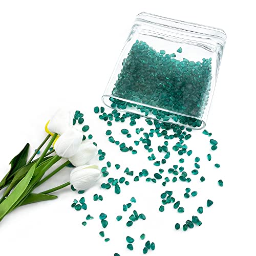 Cys Excel Aquarium Fish Tank Gravel (1 Lb) Teal Glass Vase Filler For Fountain Succulent Plant Decorative Rock Pebble Stone Irregular Smooth Sea Glass thumb #4