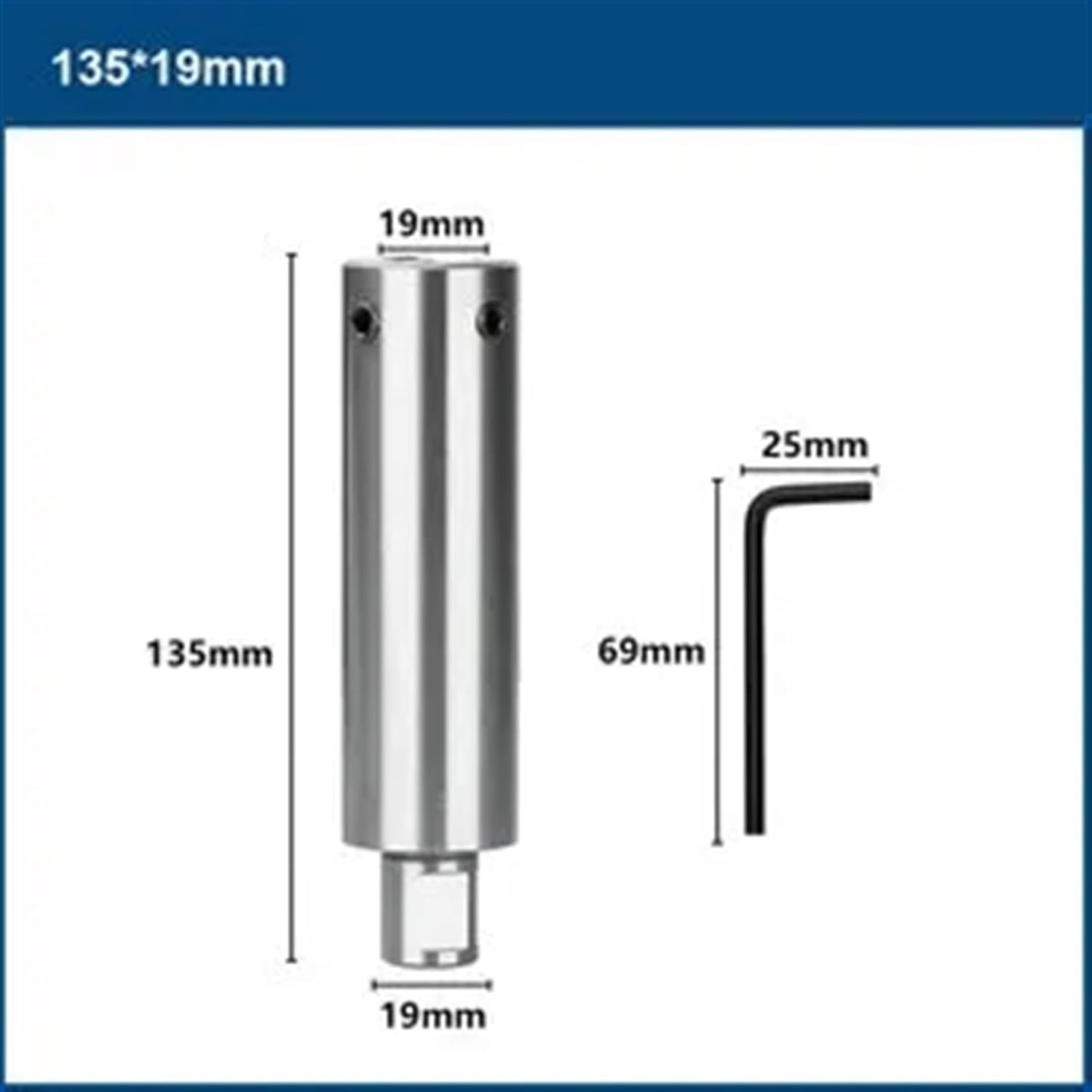 Drill Bit TCT/HSS Annular Cutter Pin 6.35mm 8mm Shank 77/90/102/127/160mm Long Pin Steel Plate Drill Tool 1Pcs(135x19mm)